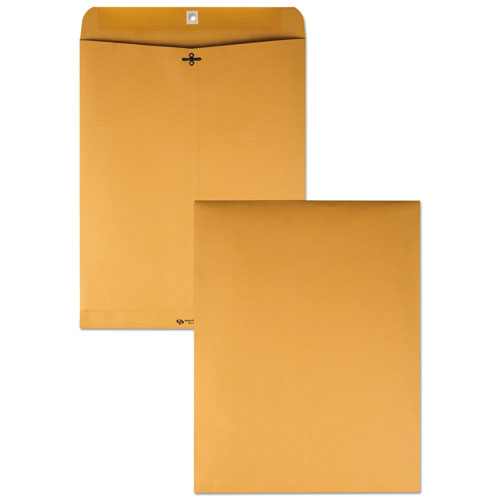 Clasp Envelope, 28 lb Bond Weight Kraft, #110, Square Flap, Clasp/Gummed Closure, 12 x 15.5, Brown Kraft, 100/Box-(QUA37910)