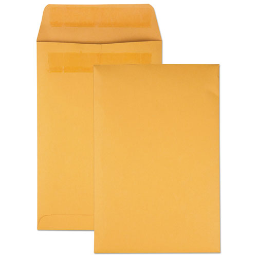 Redi-Seal Catalog Envelope, #1, Cheese Blade Flap, Redi-Seal Adhesive Closure, 6 x 9, Brown Kraft, 100/Box-(QUA43167)