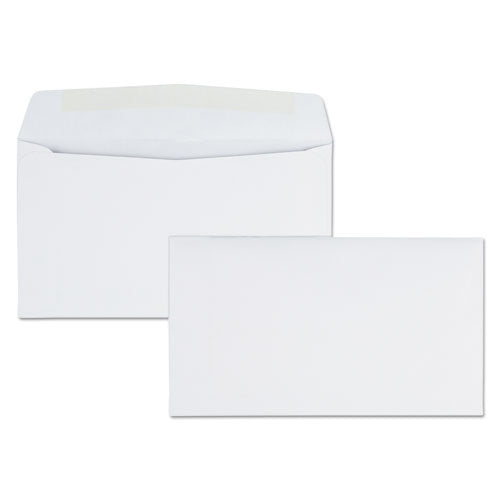 Business Envelope, #6 3/4, Commercial Flap, Side Seam, Gummed Closure, 24 lb Bond Weight Paper, 3.63 x 6.5, White, 500/Box-(QUA90070)