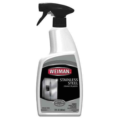 Stainless Steel Cleaner and Polish, Floral Scent, 22 oz Trigger Spray Bottle-(WMN108EA)