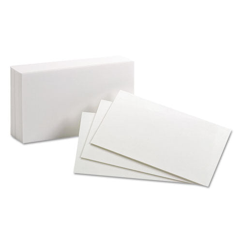 Unruled Index Cards, 3 x 5, White, 100/Pack-(OXF30)