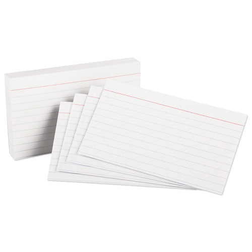 Heavyweight Ruled Index Cards, 3 x 5, White, 100/Pack-(OXF63500)