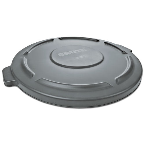 Round Flat Top Lid, for 55 gal Round BRUTE Containers, 26.75" Diameter, Gray-(RCP265400GY)