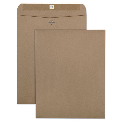 Recycled Brown Kraft Clasp Envelope, #97, Square Flap, Clasp/Gummed Closure, 10 x 13, Brown Kraft, 100/Box-(QUA38712)