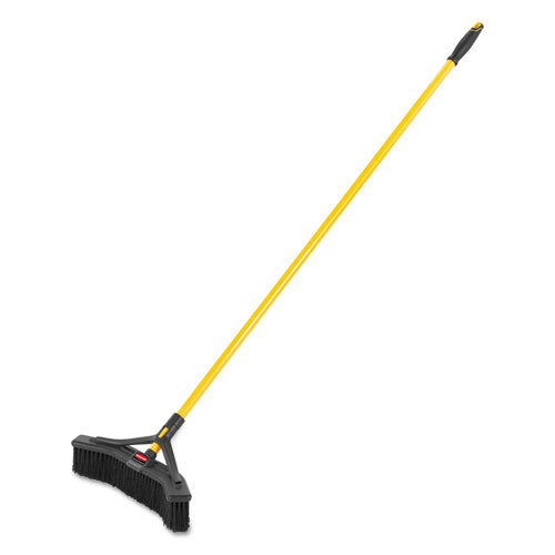 Maximizer Push-to-Center Broom, Poly Bristles, 18 x 58.13, Steel Handle, Yellow/Black-(RCP2018727)