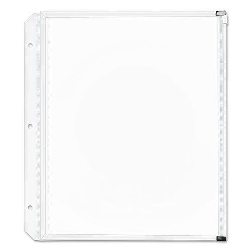 Expanding Zipper Binder Pockets, 8.5 x 11, Clear, 3/Pack-(CRD14201)