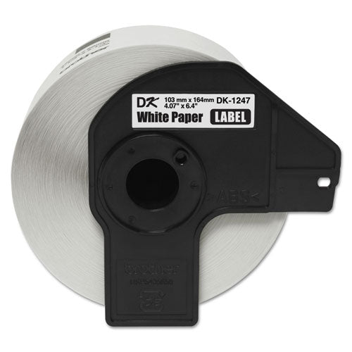 DK1247 Label Tape, 4.07" x 6.4", Black on White, 180 Labels/Roll-(BRTDK1247)
