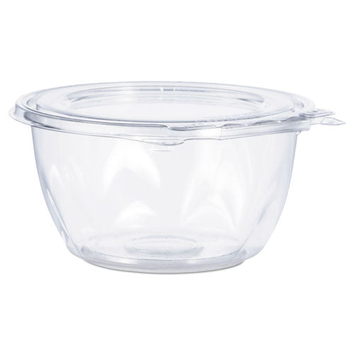 Tamper-Resistant, Tamper-Evident Bowls with Flat Lid, 16 oz, 5.5" Diameter x 2.7"h, Clear, Plastic, 240/Carton-(DCCCTR16BF)