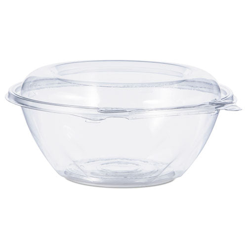 Tamper-Resistant, Tamper-Evident Bowls with Dome Lid, 24 oz, 7" Diameter x 3.1"h, Clear, Plastic, 150/Carton-(DCCCTR24BD)