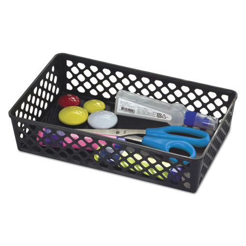 Recycled Supply Basket, Plastic, 10.06 x 6.13 x 2.38, Black, 2/Pack-(OIC26202)