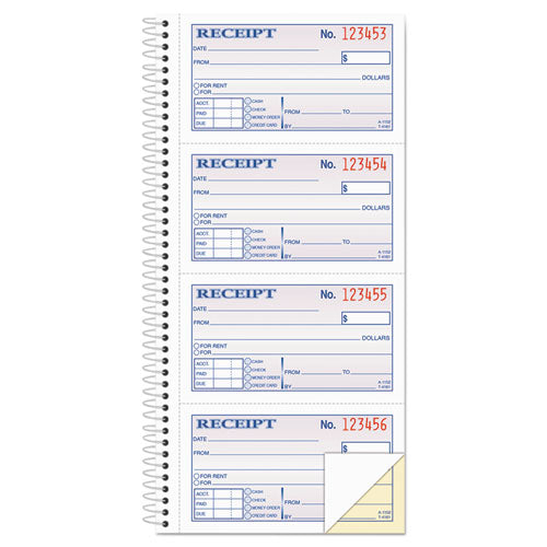 2-Part Receipt Book, Two-Part Carbonless, 4.75 x 2.75, 4 Forms/Sheet, 200 Forms Total-(ABFSC1152)