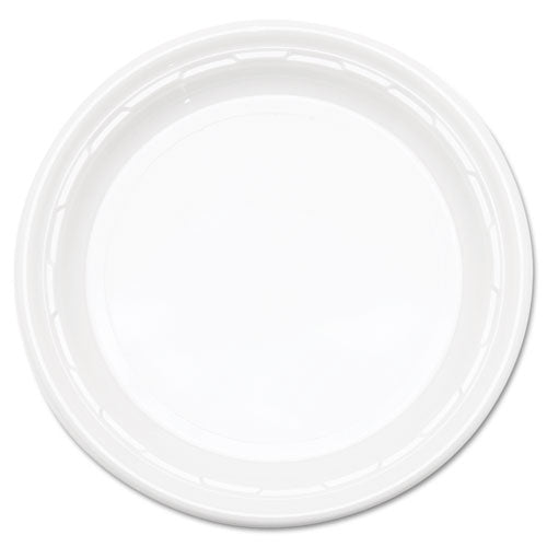 Famous Service Impact Plastic Dinnerware, Plate, 10.25" dia, White, 500/Carton-(DCC10PWF)