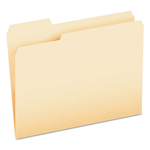 CutLess File Folders, 1/3-Cut Tabs: Assorted, Letter Size, Manila, 100/Box-(PFX48420)
