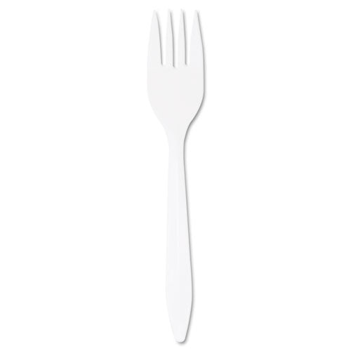 Style Setter Mediumweight Plastic Forks, White, 1000/Carton-(DCCF6BW)
