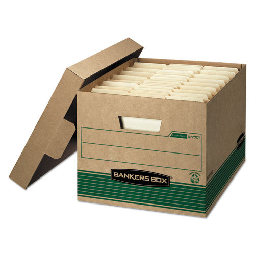 STOR/FILE Medium-Duty 100% Recycled Storage Boxes, Letter/Legal Files, 12" x 16.25" x 10.5", Kraft, 20/Carton-(FEL1277008)