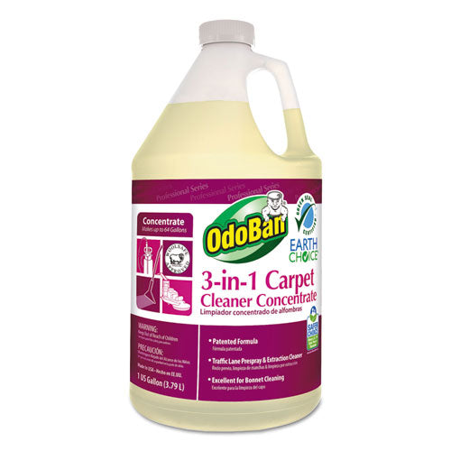 Earth Choice 3-N-1 Carpet Cleaner, 128 oz Bottle, Unscented, 4/CT-(ODO9602B62G4)