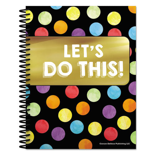 Teacher Planner, Weekly/Monthly, Two-Page Spread (Seven Classes), 10.88 x 8.38, Balloon Theme, Black Cover-(CDP105000)
