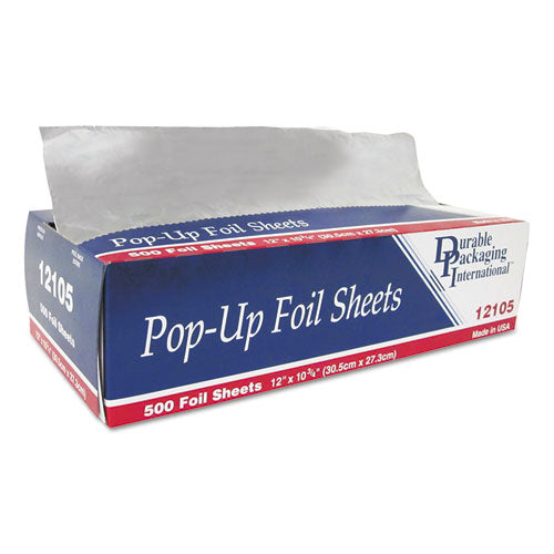 Pop-Up Aluminum Foil Sheets, 12 x 10.75, 500/Box, 6 Boxes/Carton-(DPK12105)