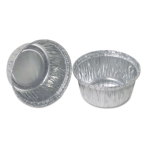 Aluminum Round Containers, 4 oz, 3" Diameter x 1.56"h, Silver, 1,000/Carton-(DPK140030)