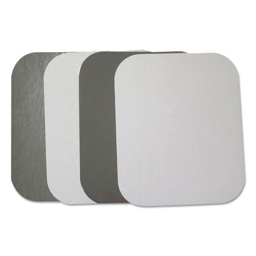 Flat Board Lids, For 1 lb Oblong Pans, Silver, Paper, 1,000 /Carton-(DPKL2201000)