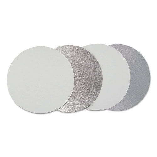 Flat Board Lids, For 7" Round Containers, Silver, Paper, 500 /Carton-(DPKL270500)