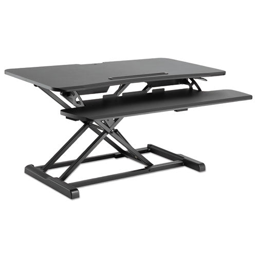 AdaptivErgo Two-Tier Sit-Stand Lifting Workstation, 37.38" x 26.13" x 4.69" to 19.88", Black-(ALEAEWR4B)