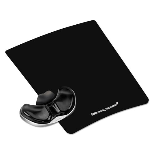 Gel Gliding Palm Support with Mouse Pad, 9 x 11, Black-(FEL9180701)