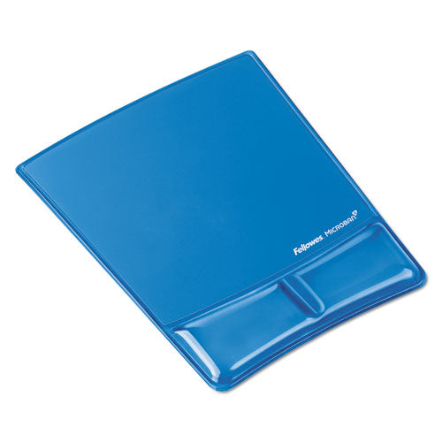 Gel Wrist Support with Attached Mouse Pad, 8.25 x 9.87, Blue-(FEL9182201)