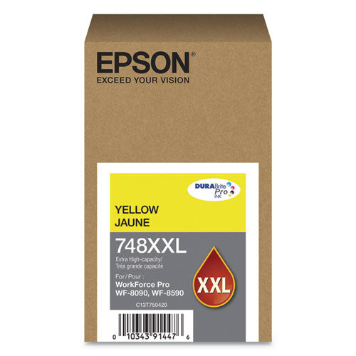 T748XXL420 (748XXL) DURABrite Pro Extra High-Yield Ink, 7000 Page-Yield, Yellow-(EPST748XXL420)