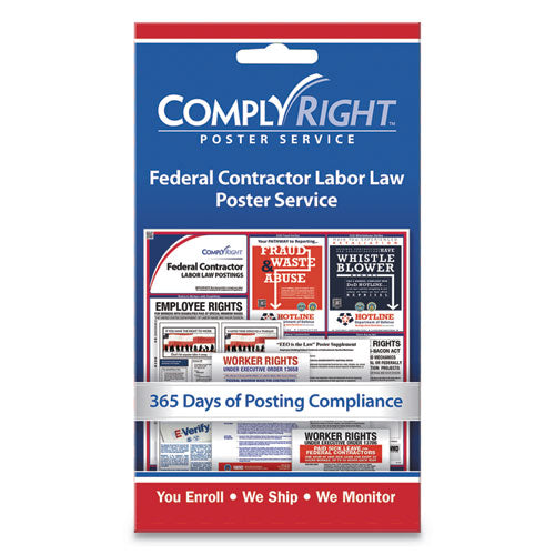 Labor Law Poster Service, "Federal Contractor Labor Law", 4 x 7-(COS098435)