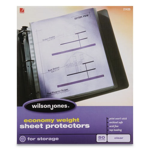 Economy Weight Top-Loading Sheet Protectors, Letter, 50/Box-(WLJ21420)