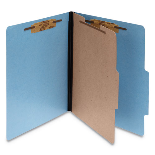 ColorLife PRESSTEX Classification Folders, 2" Expansion, 1 Divider, 4 Fasteners, Letter Size, Light Blue Exterior, 10/Box-(ACC15642)