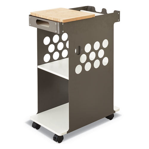 Mini Rolling Storage Cart, Metal, 3 Shelves, 1 Drawer, 200 lb Capacity, 29.75" x 15.75" x 16.5", White-(SAF5209WH)