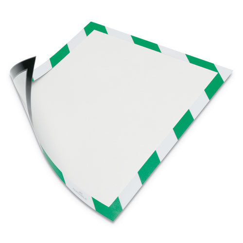 DURAFRAME Security Magnetic Sign Holder, 8.5 x 11, Green/White Frame, 2/Pack-(DBL4772131)