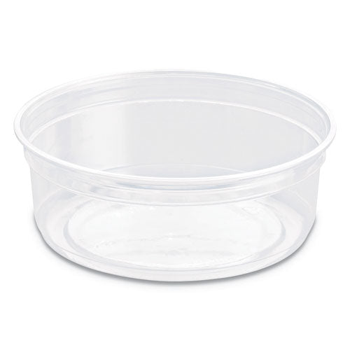 Bare Eco-Forward RPET Deli Containers, 8 oz, 4.6" Diameter x 1.8"h, Clear, Plastic, 500/Carton-(SCCDM8R)