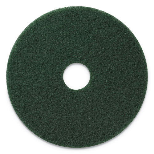 Scrubbing Pads, 20" Diameter, Green, 5/Carton-(AMF400320)