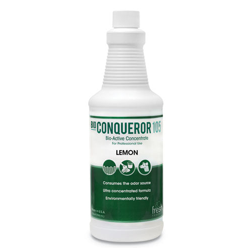 Bio Conqueror 105 Enzymatic Odor Counteractant Concentrate, Citrus, 32 oz Bottle, 12/Carton-(FRS1232BWBCT)