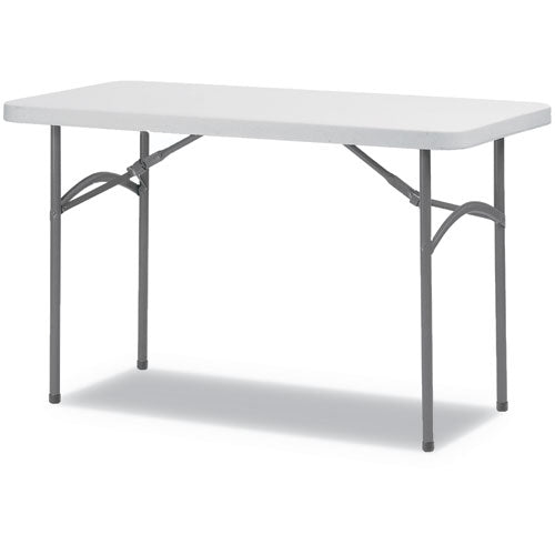 Rectangular Plastic Folding Table, 48w x 24d x 29.25h, Gray-(ALEPT4824G)