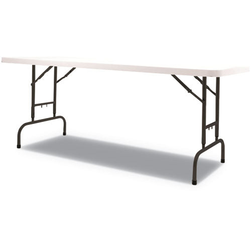 Adjustable Height Plastic Folding Table, Rectangular, 72w x 29.63d x 29.25 to 37.13h, White-(ALEPT72AHW)