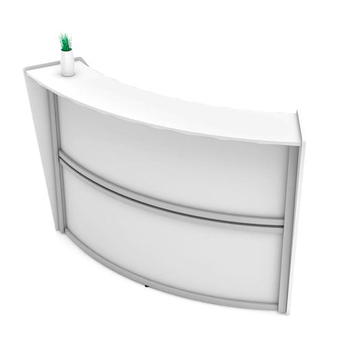 Reception Desk, 72" x 32" x 46", White, Ships in 1-3 Business Days-(LITRC290WH)