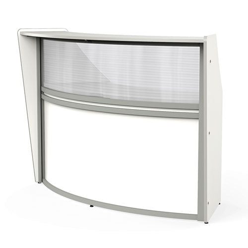 Reception Desk with Polycarbonate, 72" x 32" x 46", White, Ships in 1-3 Business Days-(LITRC310WH)