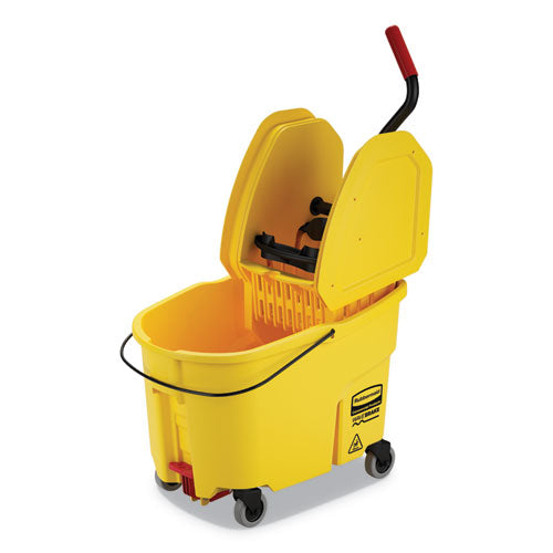 WaveBrake 2.0 Bucket/Wringer Combos, Down-Press, 44 qt, Plastic, Yellow-(RCPFG757688YEL)