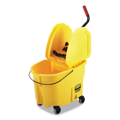 WaveBrake 2.0 Bucket/Wringer Combos, Down-Press, 35 qt, Plastic, Yellow-(RCPFG757788YEL)