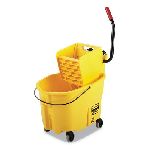 WaveBrake 2.0 Bucket/Wringer Combos, Side-Press, 35 qt, Plastic, Yellow-(RCPFG758088YEL)