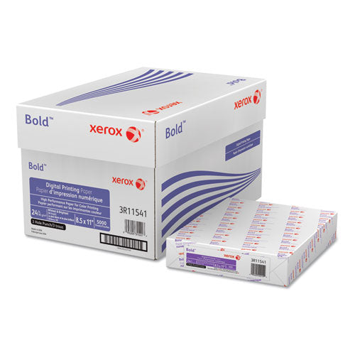 Bold Digital Printing Paper, 98 Bright, 3-Hole, 24 lb Bond Weight, 8.5 x 11, White, 500 Sheets/Ream, 10 Reams/Carton-(XER3R11541R)