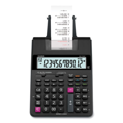 HR170R Printing Calculator, Black/Red Print, 2 Lines/Sec-(CSOHR170RC)