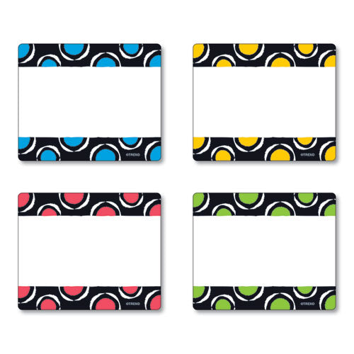 Terrific Labels Name Tags, Dots Design, 3" x 2.5", Assorted Colors, 36/Pack-(TEPT68901)