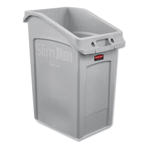 Slim Jim Under-Counter Container, 23 gal, Polyethylene, Gray-(RCP2026721)