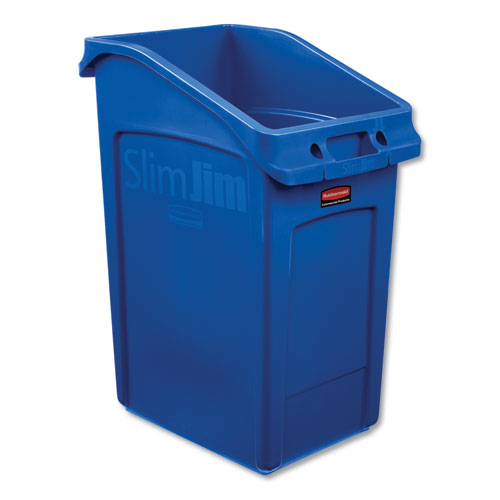 Slim Jim Under-Counter Container, 23 gal, Polyethylene, Blue-(RCP2026725)