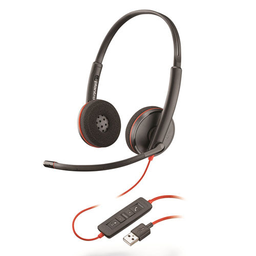 Blackwire 3220 Binaural Over The Head Headset, Black-(PLNC3220)